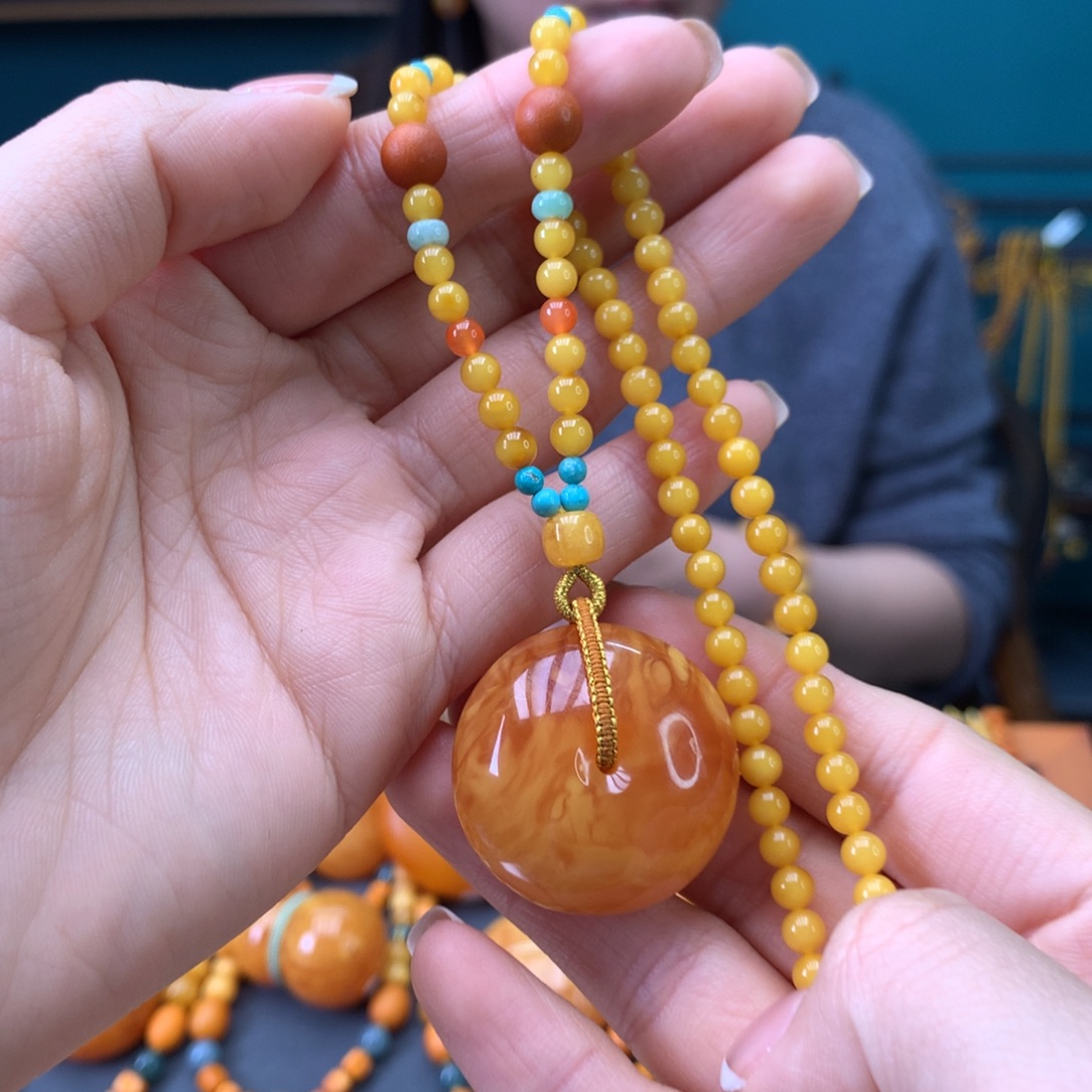 蜜蜡未镶嵌颈饰天然