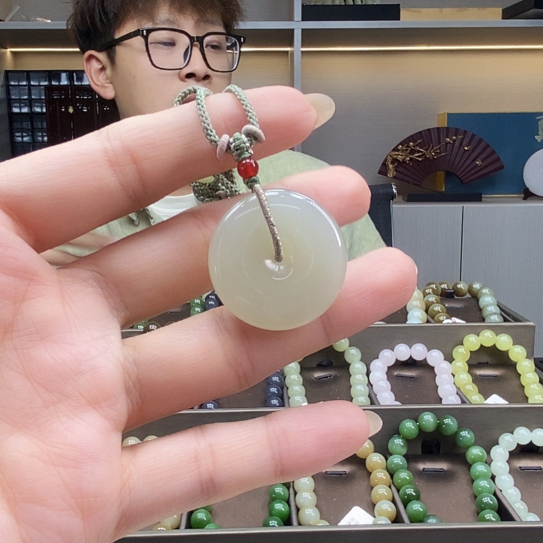 和田玉未镶嵌手串平安扣晴水