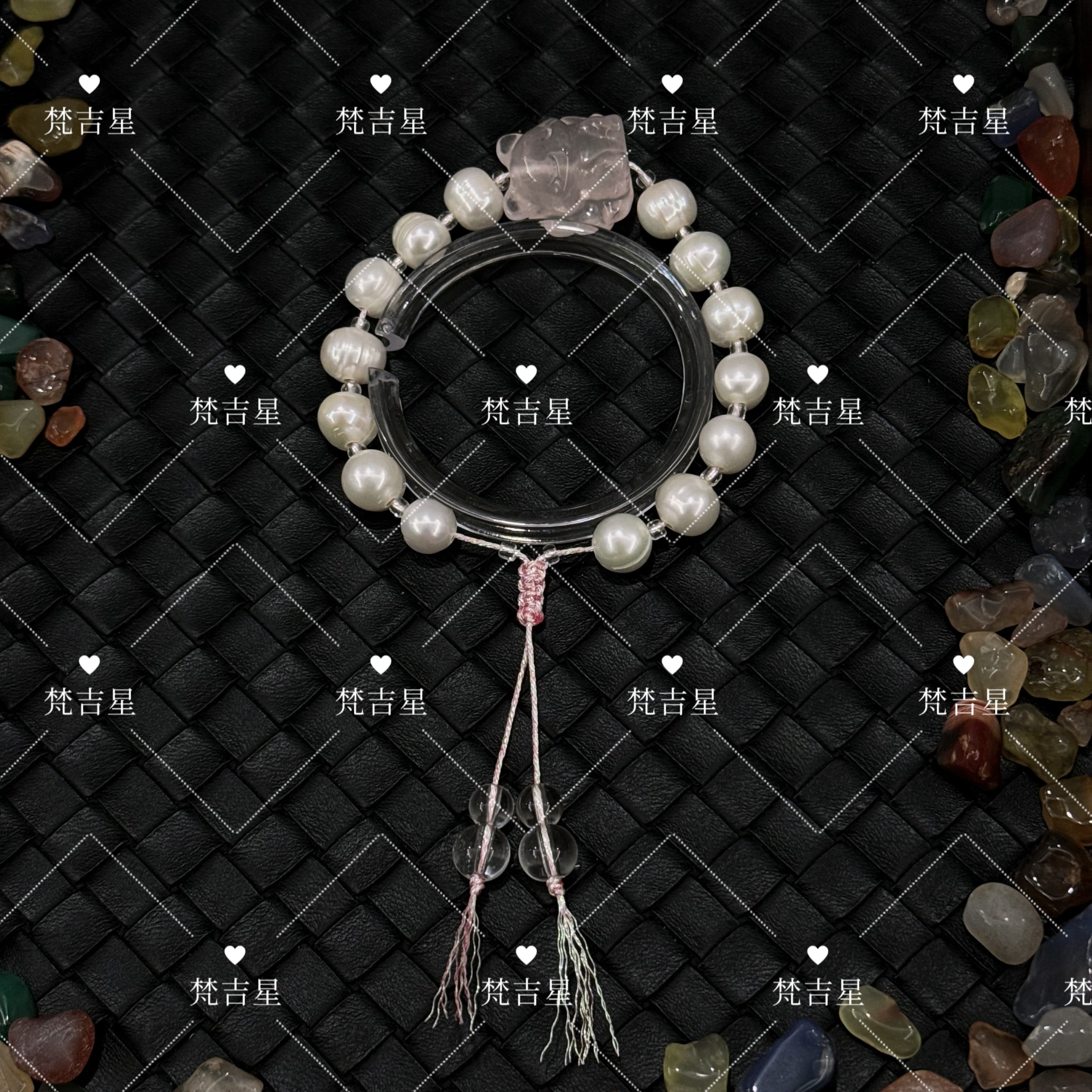 梵吉星民族风珍珠手链 水晶凤九甜美白色仙女风「多样性发其一」