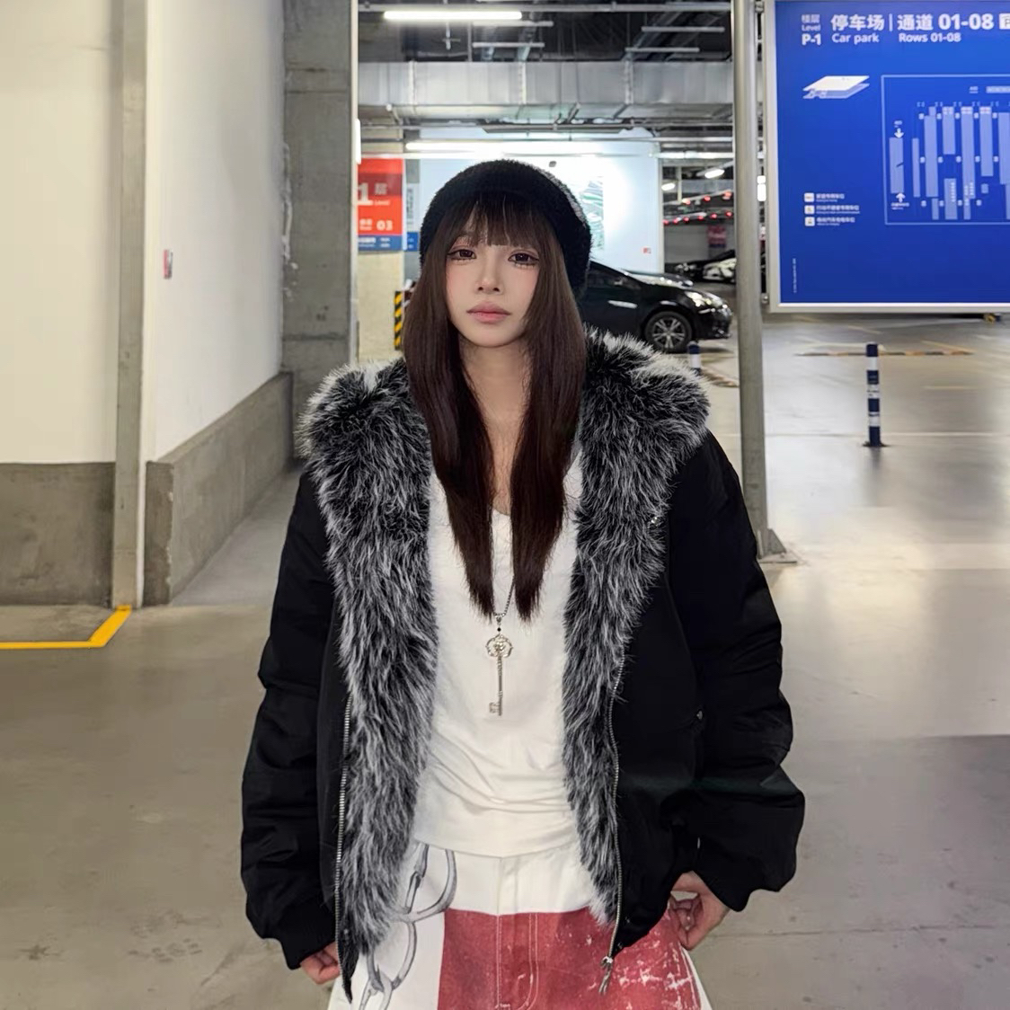 MF2254街头加绒连帽座山雕棉服