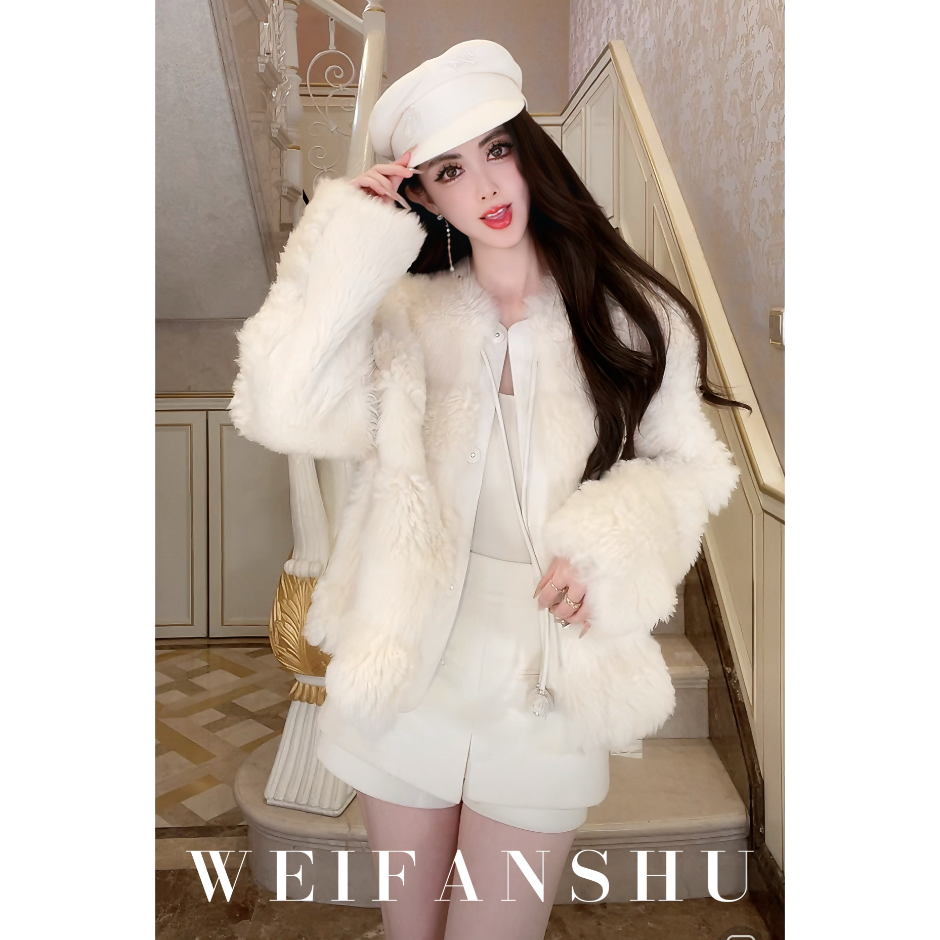 WEIFANSHU/魏凡舒【曼乐之城】秋冬新款轻奢显瘦托卡外套红人上新