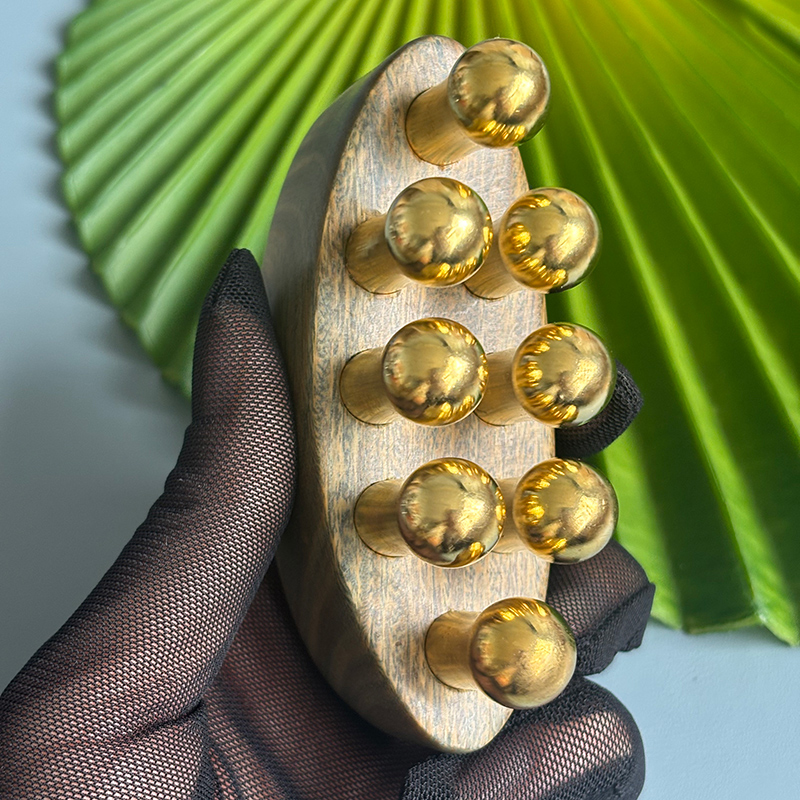 黄铜按摩刷李庞氏筋膜绿叶经络刷身体刷四肢穴位按摩推背