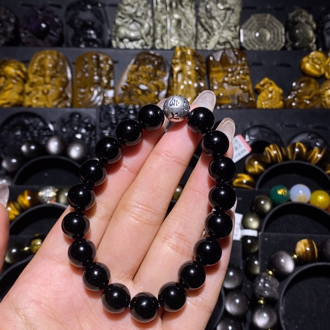 纤***草黑曜岩未镶嵌珠宝奇石