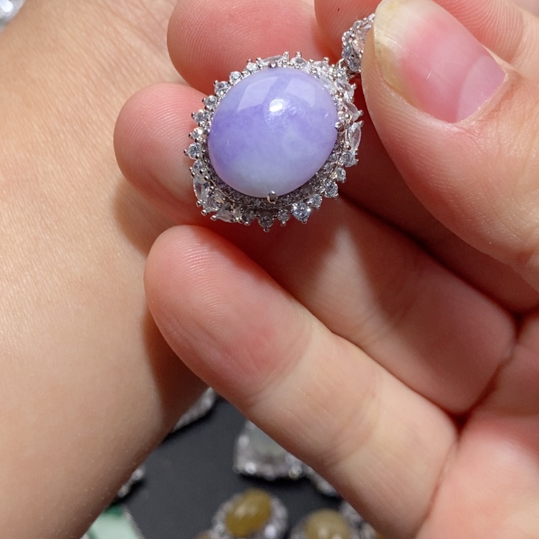 翡翠颈饰银S925镶嵌b h j k