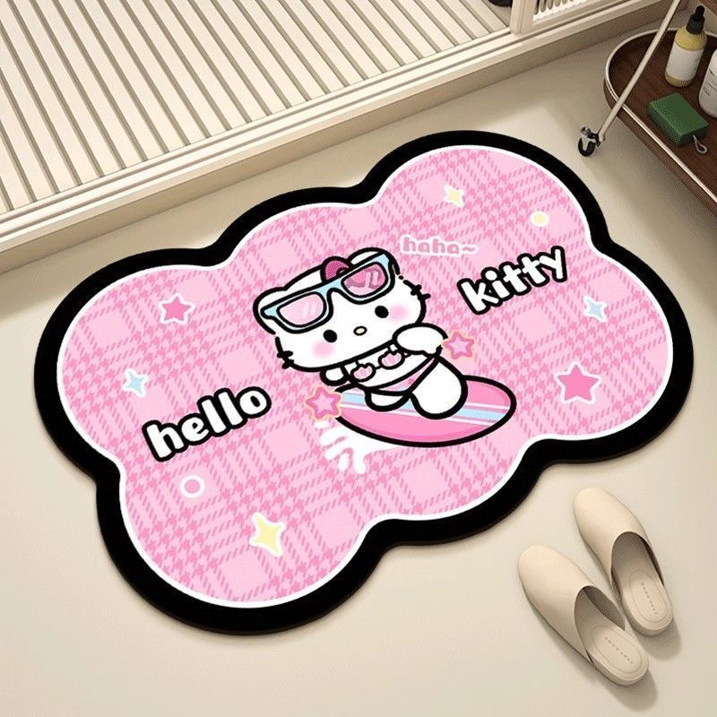 HY225-50×80卡通卫生间轻奢硅藻泥吸水防滑地毯地垫浴室家用