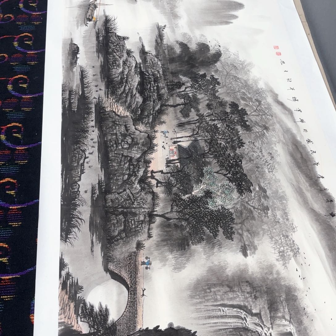 国画落**涯李益民八尺240/100山水朱