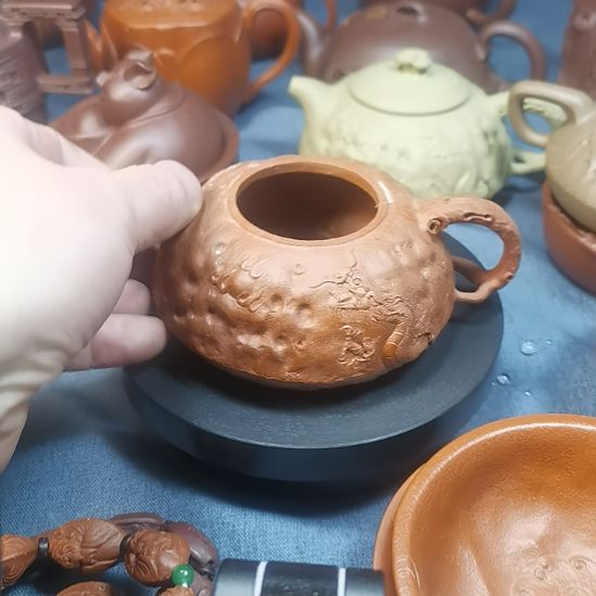 简***叔紫砂茶杯无盖紫码隐龙壶