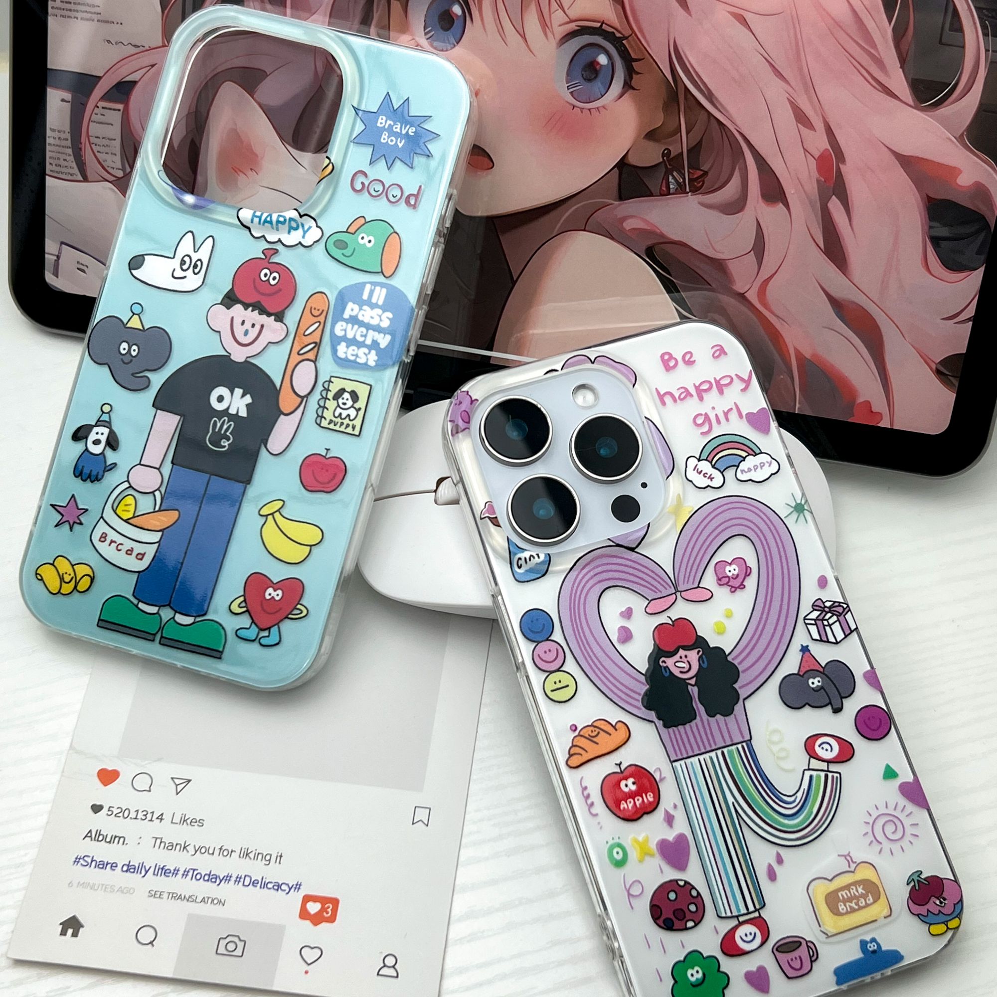 IMD手机壳情侣款girl-boy适用苹果16iPhone15华为小米oppovivo