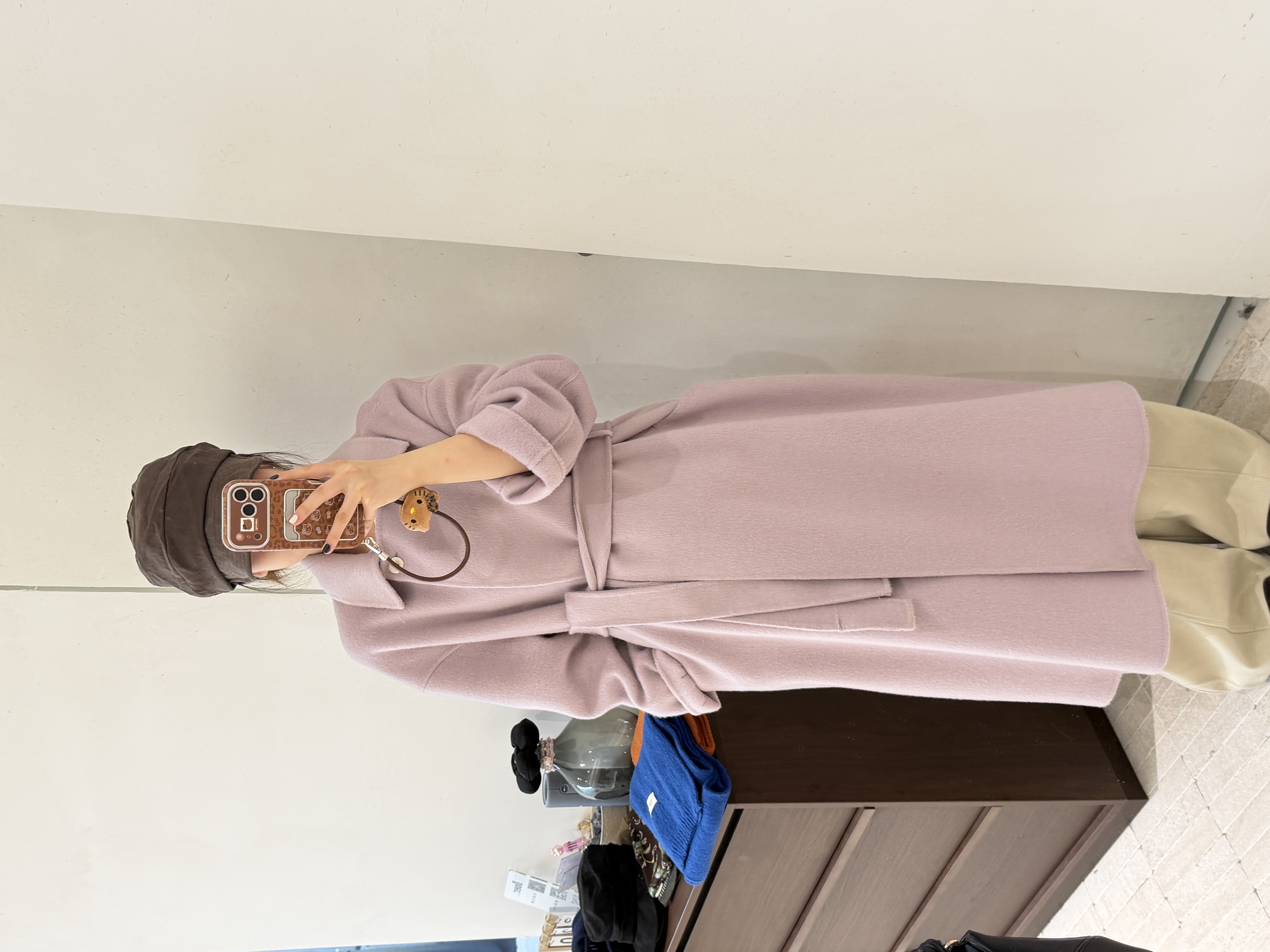 一粒扣韩系长款厚款毛呢外套纯色气质冬季外套清纯时尚百搭翻领