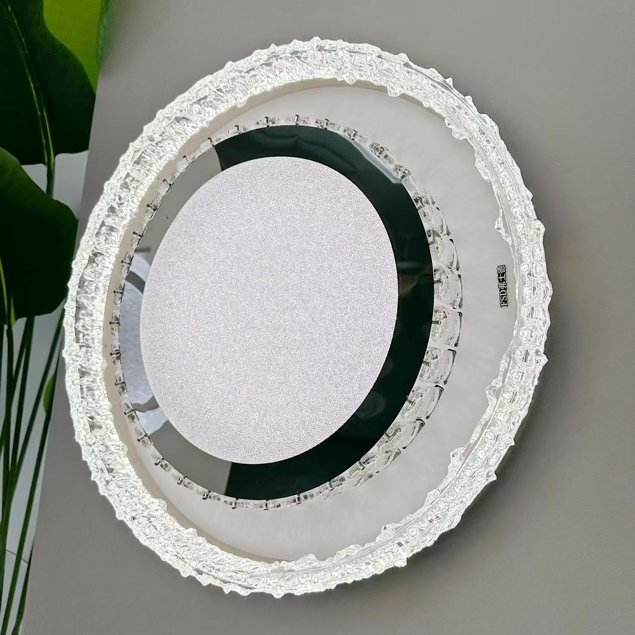 中山轻奢简约大气卧室书房LED护眼智能语音水晶吸顶灯家用新款