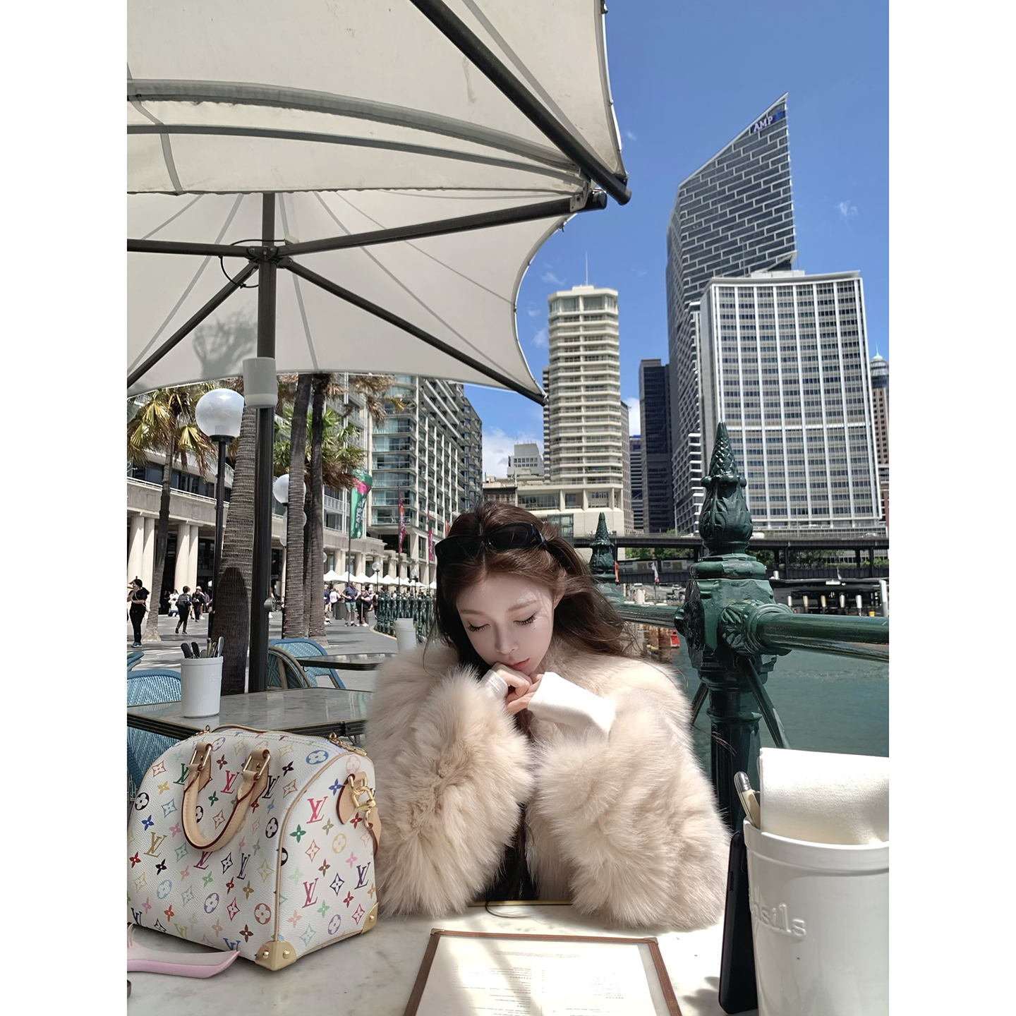 SuuuIcee 骄矜雪狐 定染薄雾粉狐狸毛 车条工艺皮毛毛外套