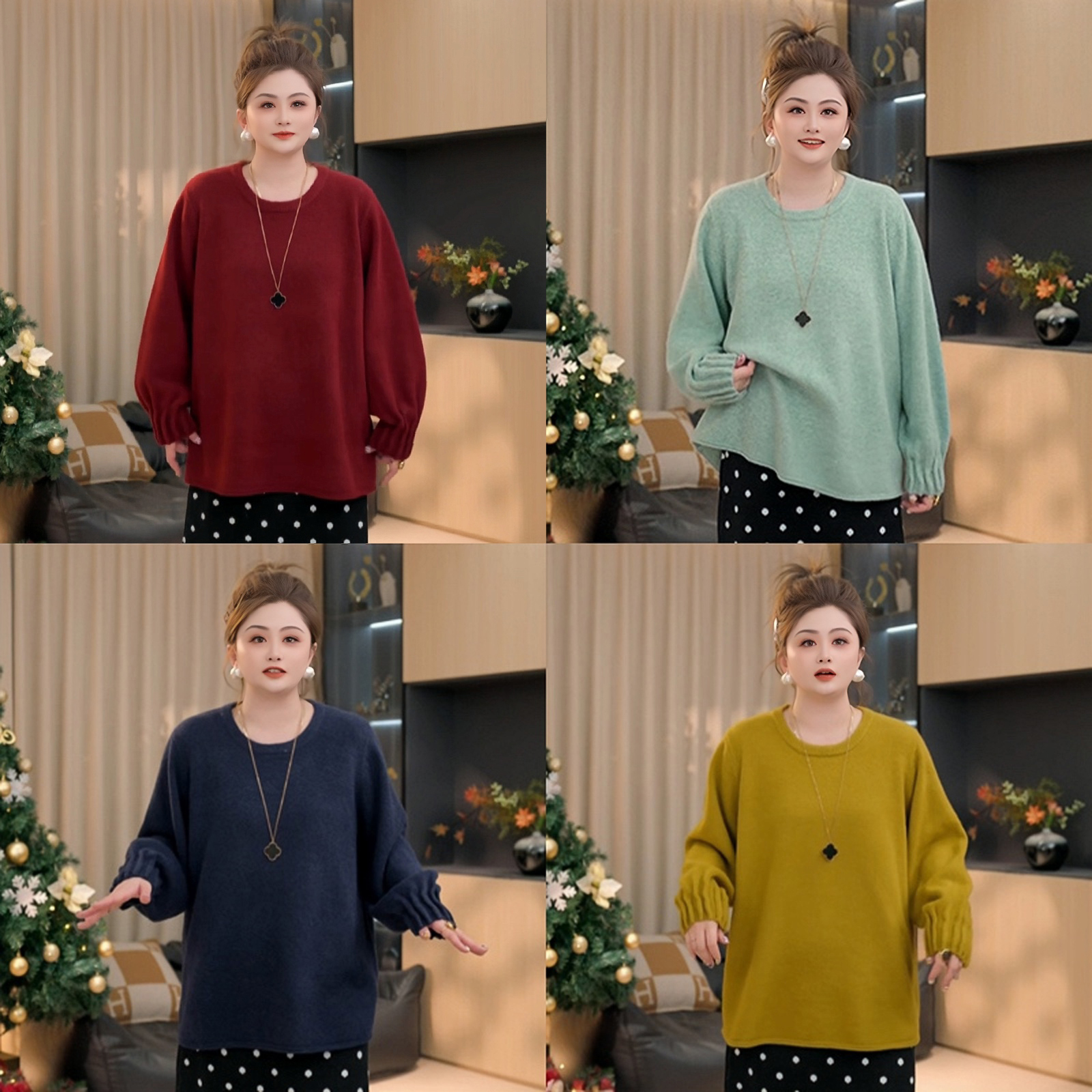 【胖佳佳】花苞袖 加厚设计感毛衣冬季高品质时尚百搭H625Z21691