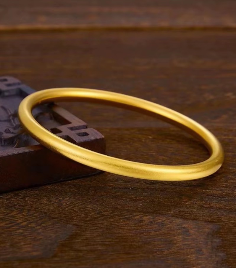 【官方正品】  999 镀 K 古法传承经典素圈手镯 卡 6