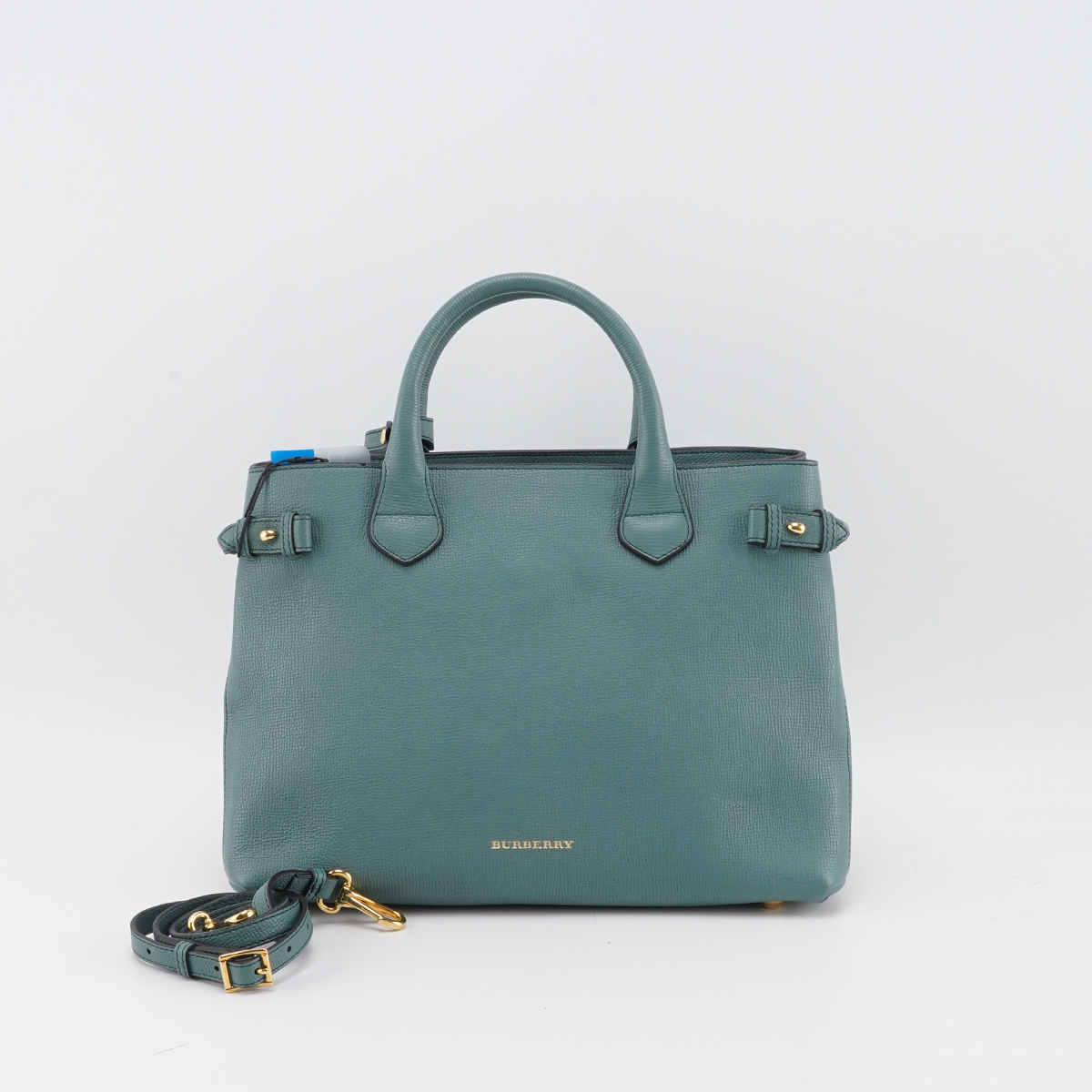95新 BURBERRY/博柏利 天青蓝牛皮中号斜挎包【静文】BGC201320030