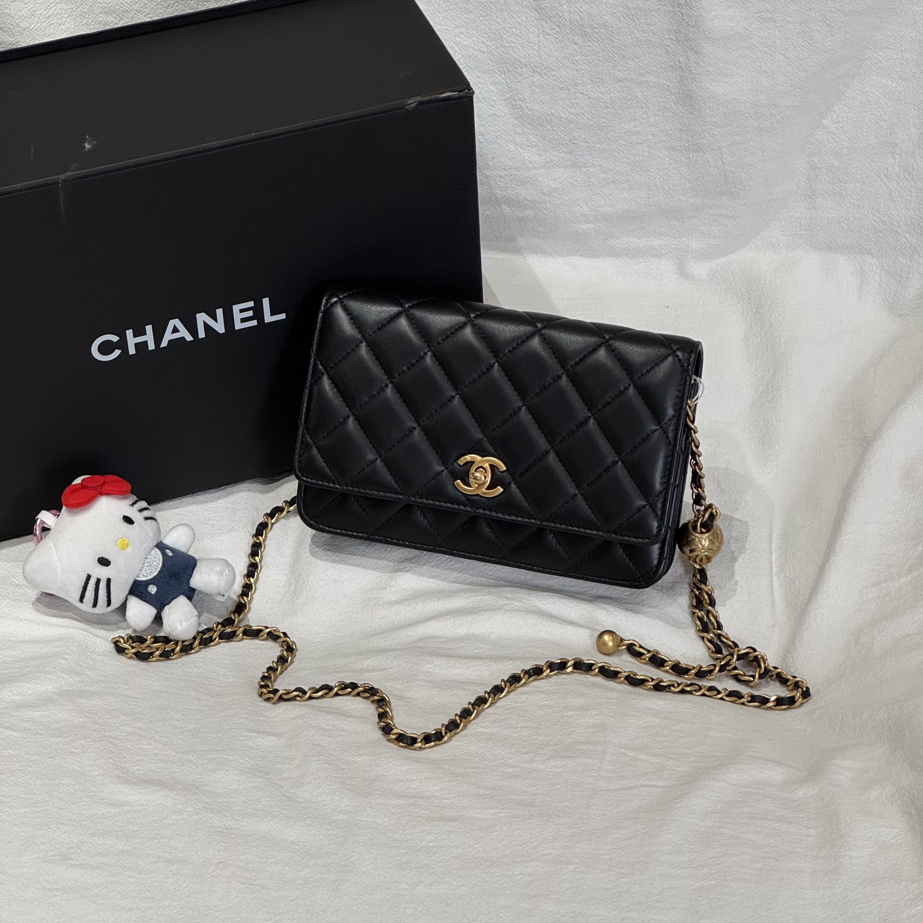 未使用 Chanel/香奈儿 壹所奢品Chanel 金球Woc链条包 黑金 