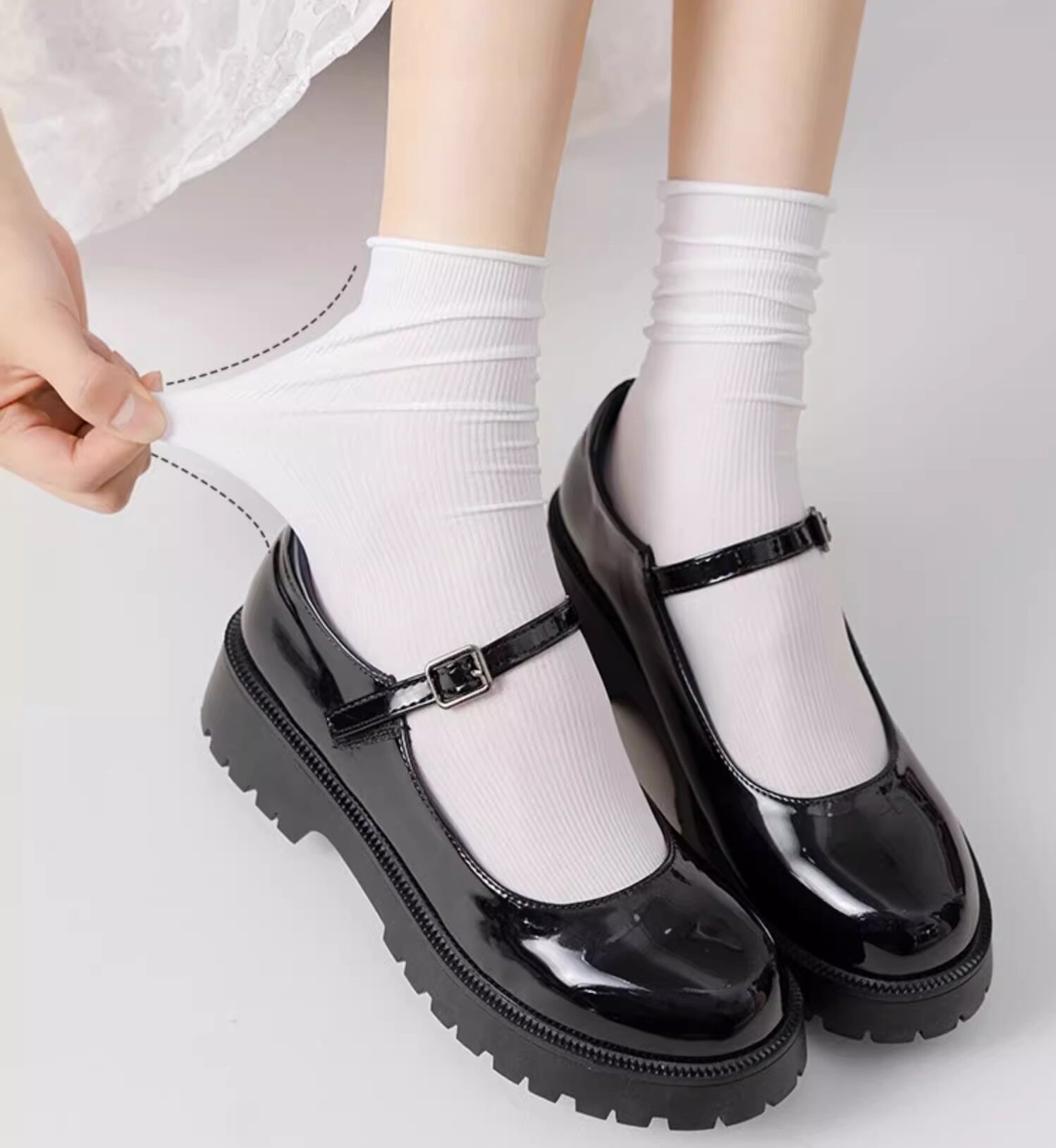 堆堆袜女士夏季薄款高弹舒适透气时尚百搭天鹅绒冰丝