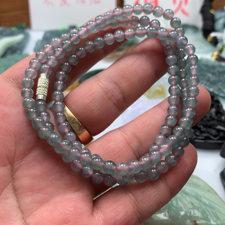 翡翠颈饰未镶嵌保真天然a货翡翠