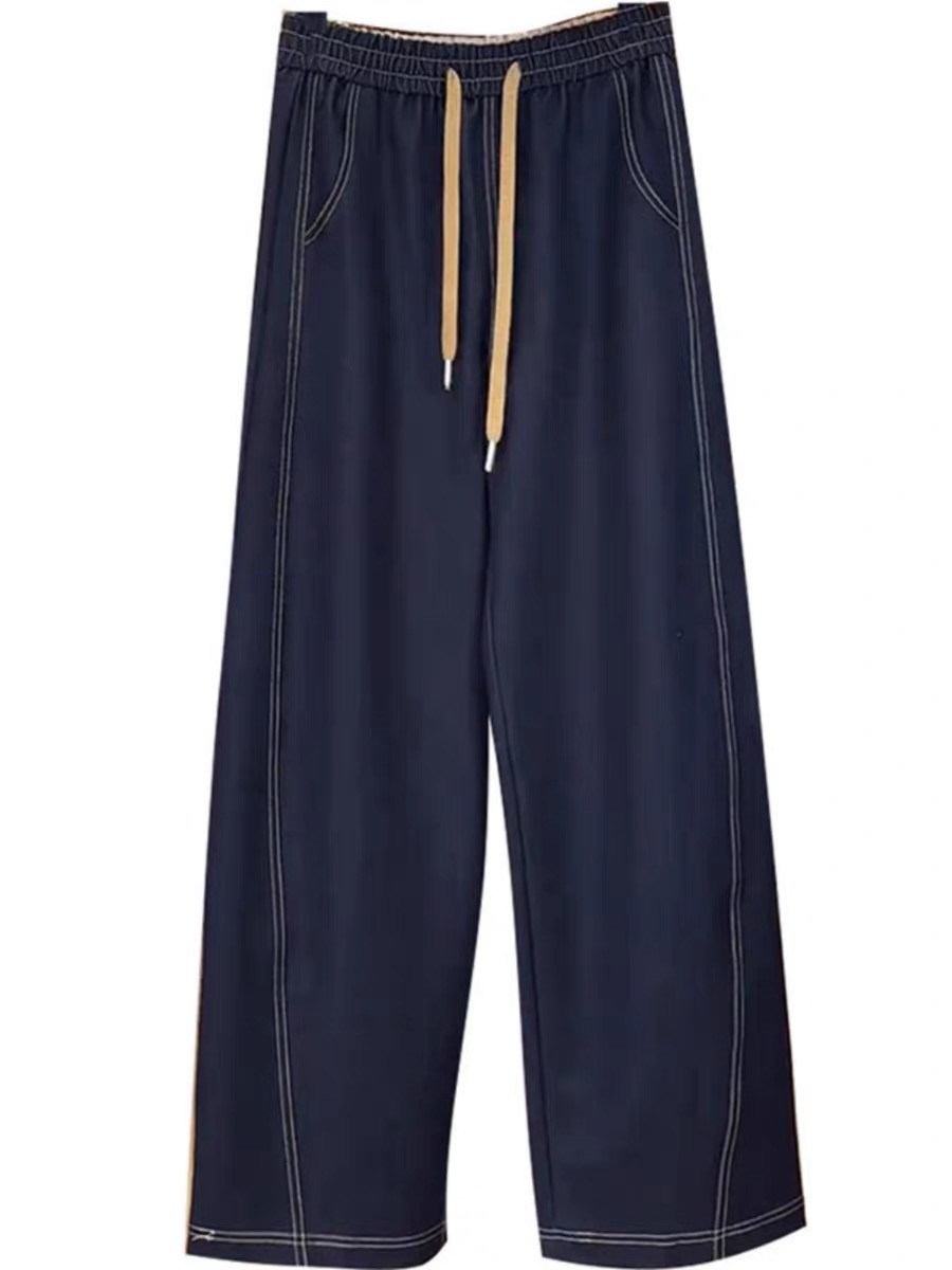 Jue Xi-春秋款显瘦高腰微弹阔腿直筒拖地牛仔裤#8661