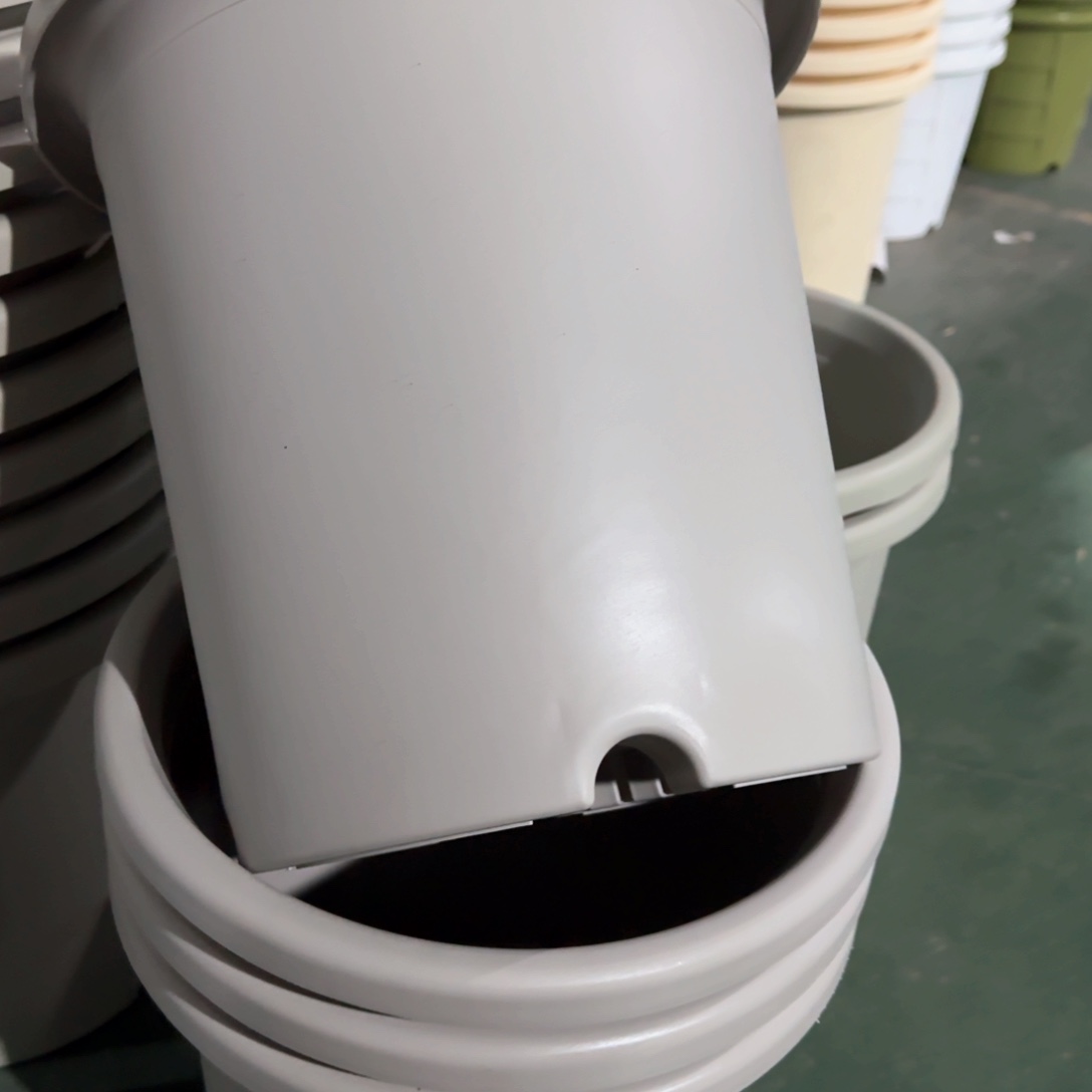 树脂四季盆7#无拖灰白微瑕6