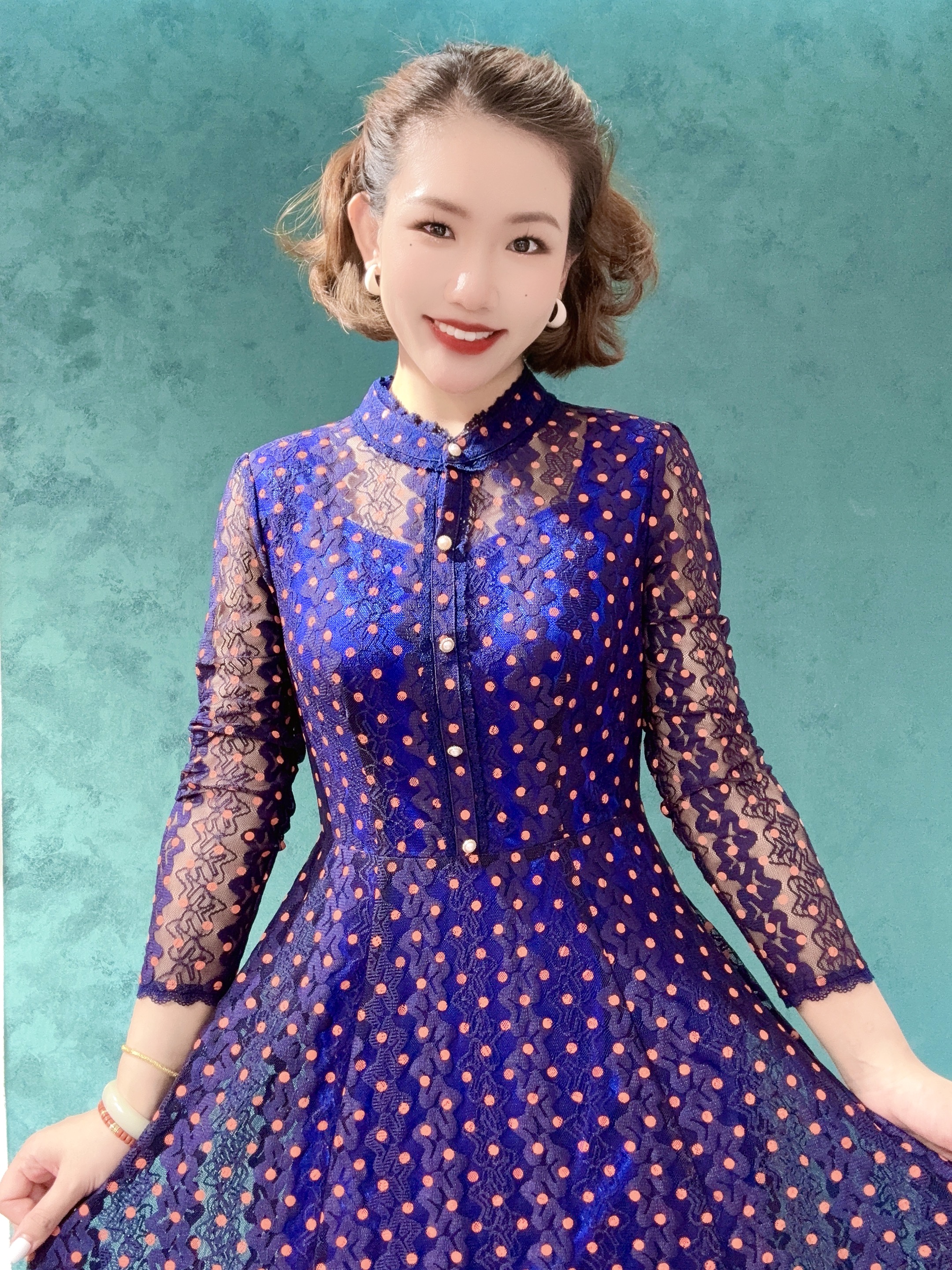2531#时尚宽松收腰显瘦连衣裙妈妈装百搭