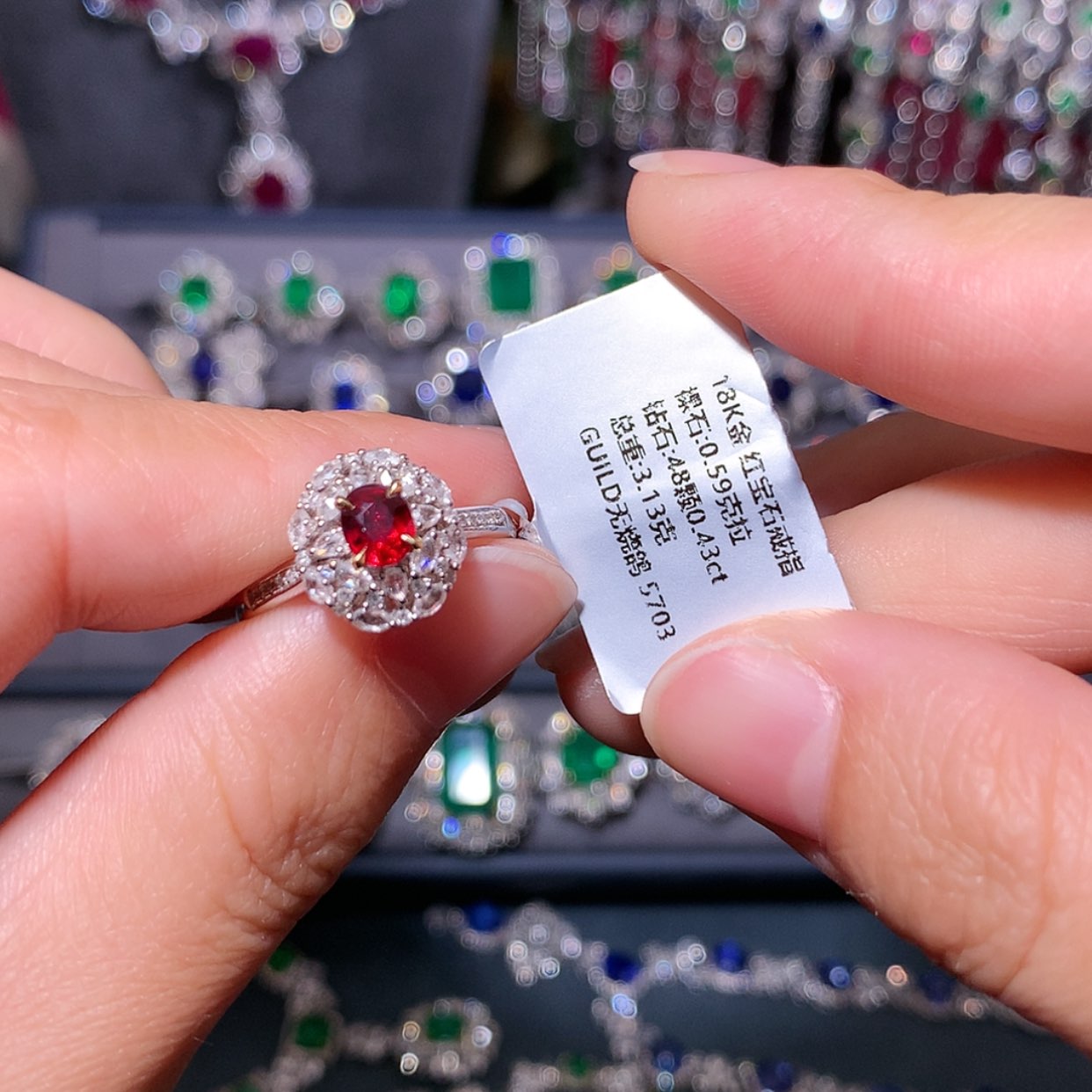 【闪购商品】红宝石戒指18K金镶嵌