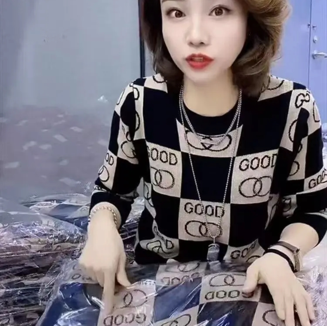 休闲套头洋气法式中老年长袖衫气质气质显瘦网红时尚百搭夏季春季