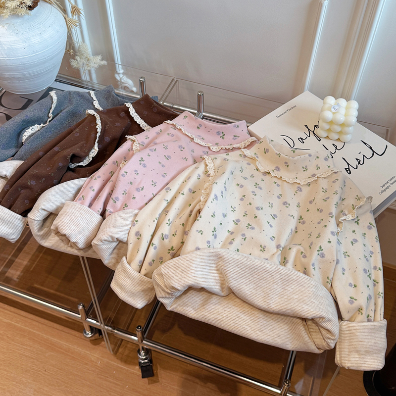 新款秋冬装长袖加厚保暖打底衫女童6-12岁潮款卫衣女宝宝洋气上衣