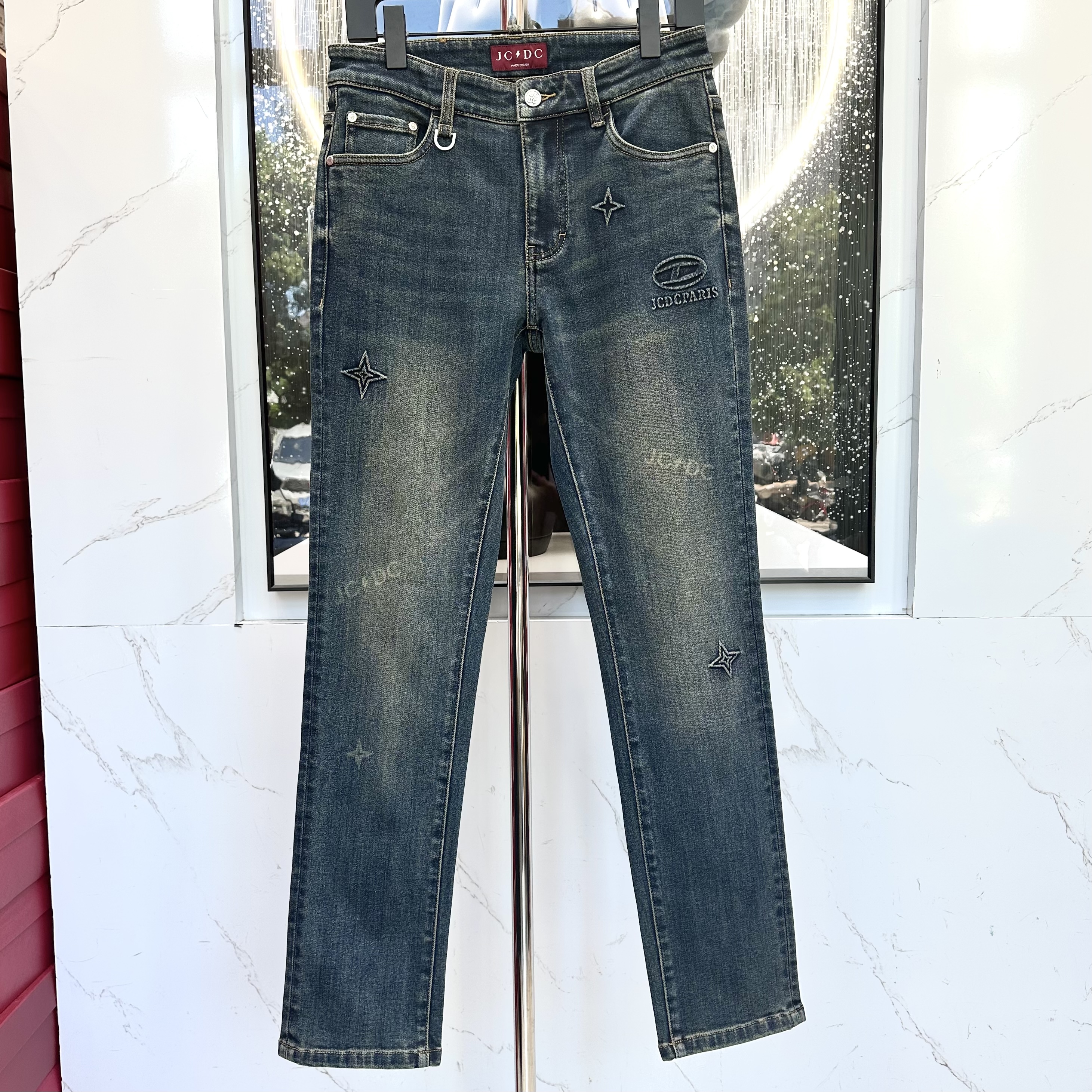 【JCDC牛仔裤】新款立体剪裁港风修身男款中腰牛仔裤秋冬时尚5017