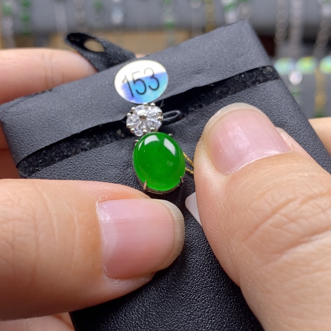 颈饰银S925镶嵌翡翠153号