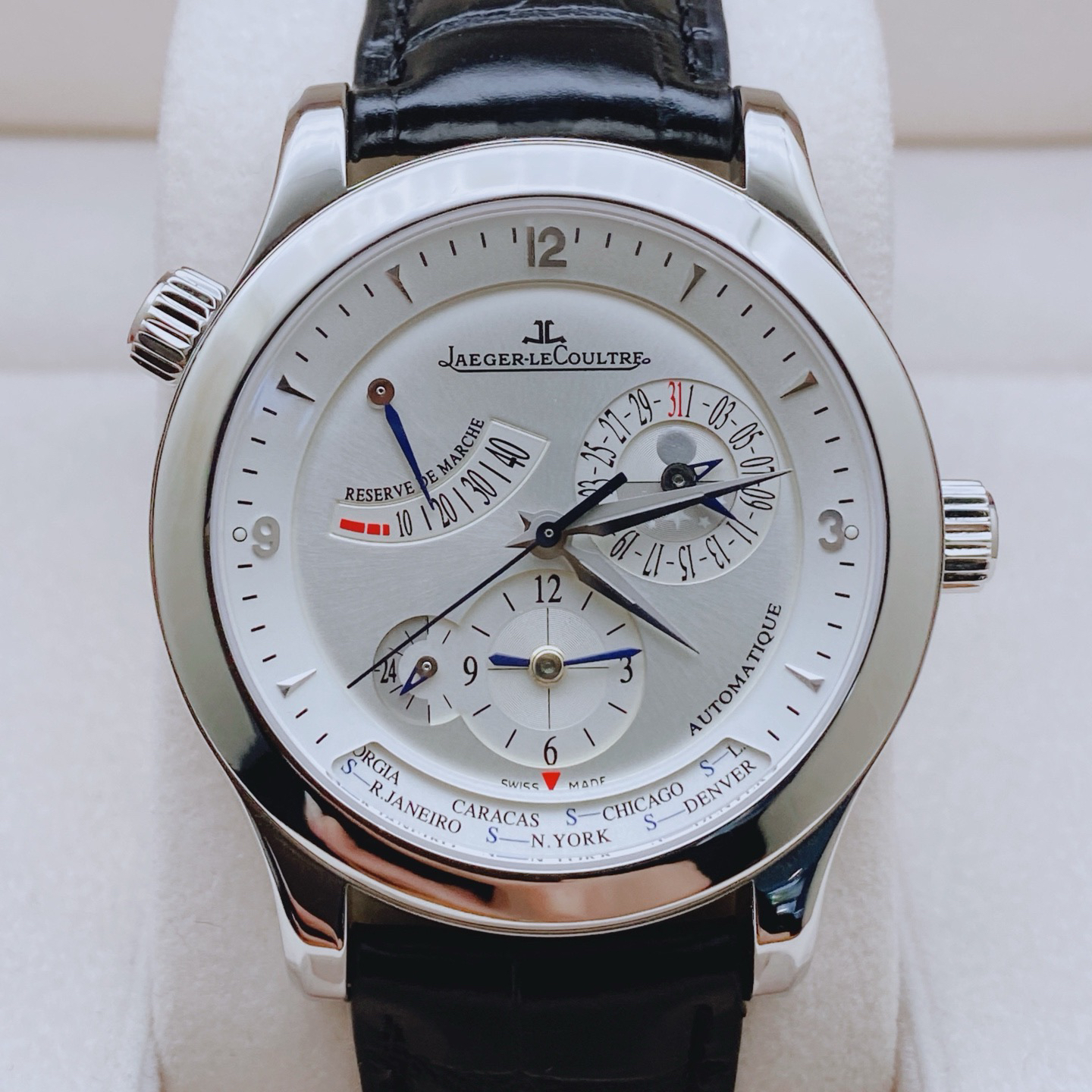 99新 Jaeger-LeCoultre/积家 地理大师 折叠扣 40mm 皮带