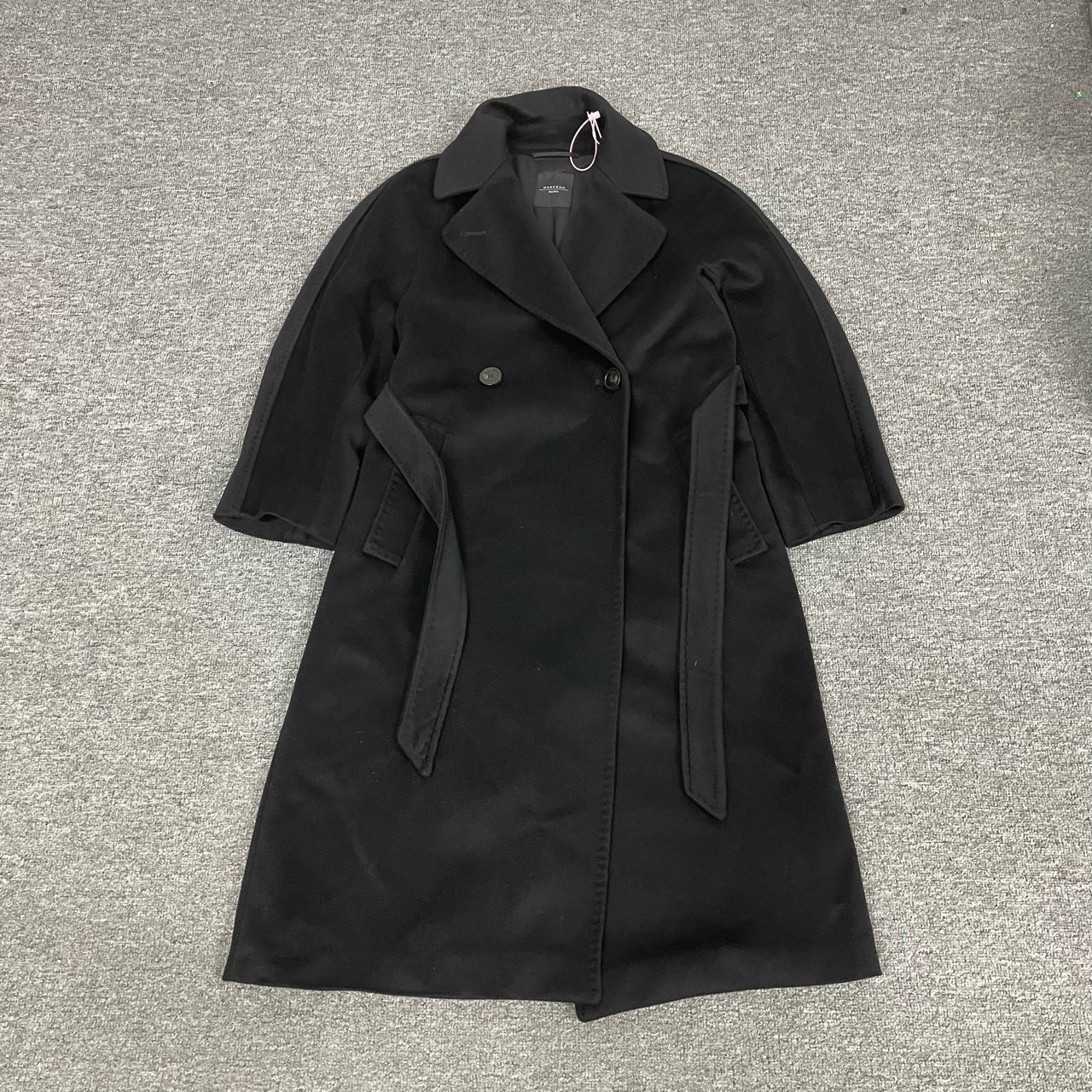 99新 AMIPARIS maxmara weekend 羊绒黑色大衣 99新
