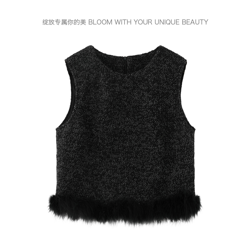 马甲冬季修身型马夹好看设计风小香精致感马甲 M25D9343Y