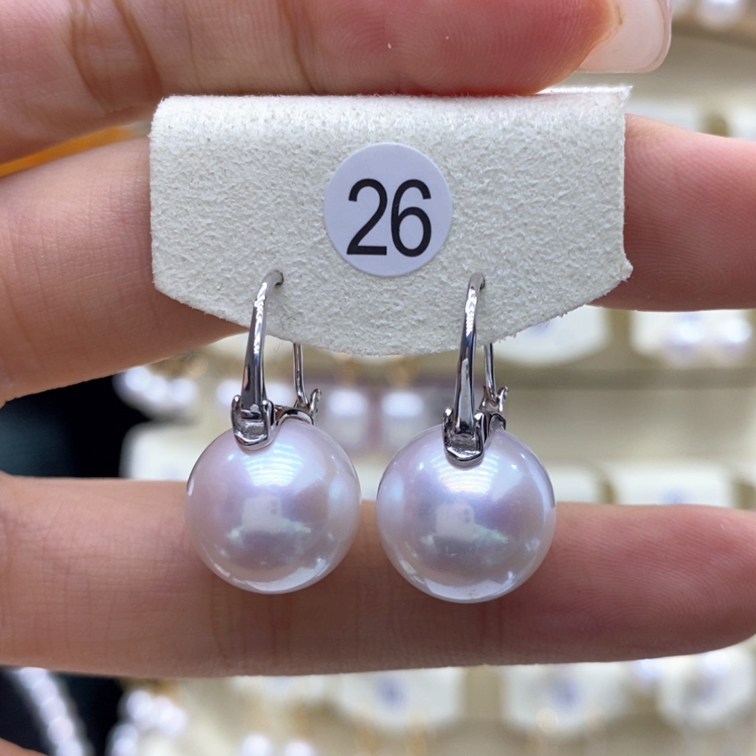 淡水珍珠耳饰银S925镶嵌