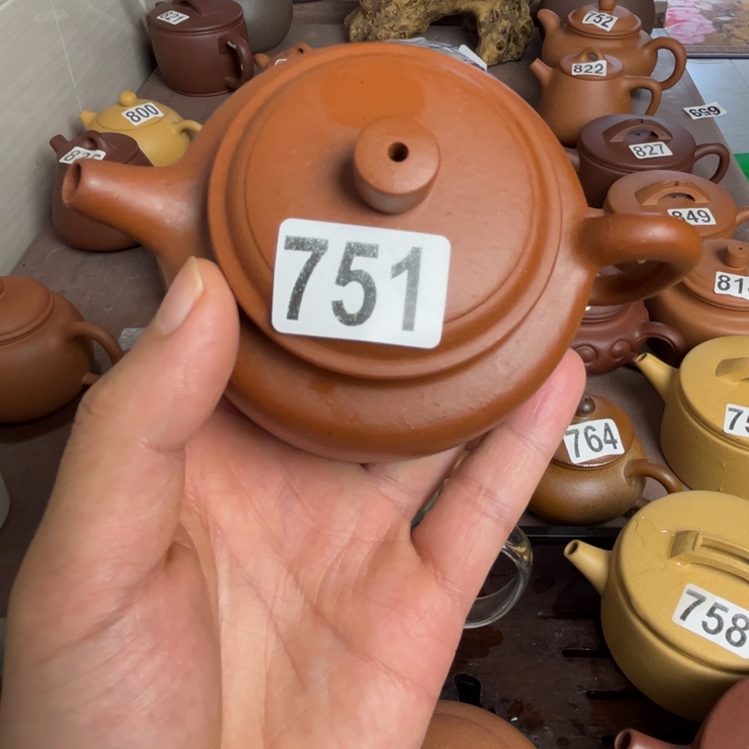 紫砂茶壶朱泥全手180cc左右瑕疵