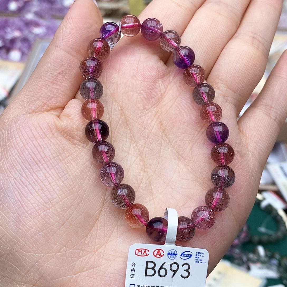 水晶手链未镶嵌B693 超七 7m+