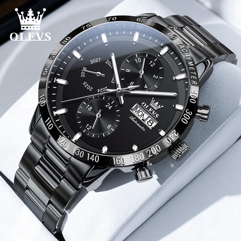 欧利时手表男士机械表全自动时尚高档多功能镂空防水男款腕表6683