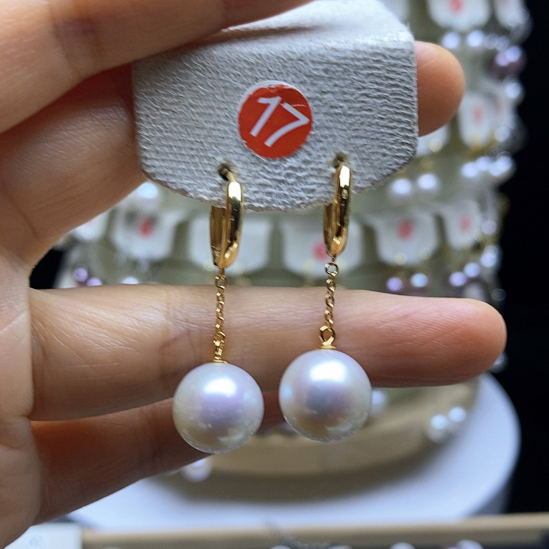 淡水珍珠耳饰银S925镶嵌