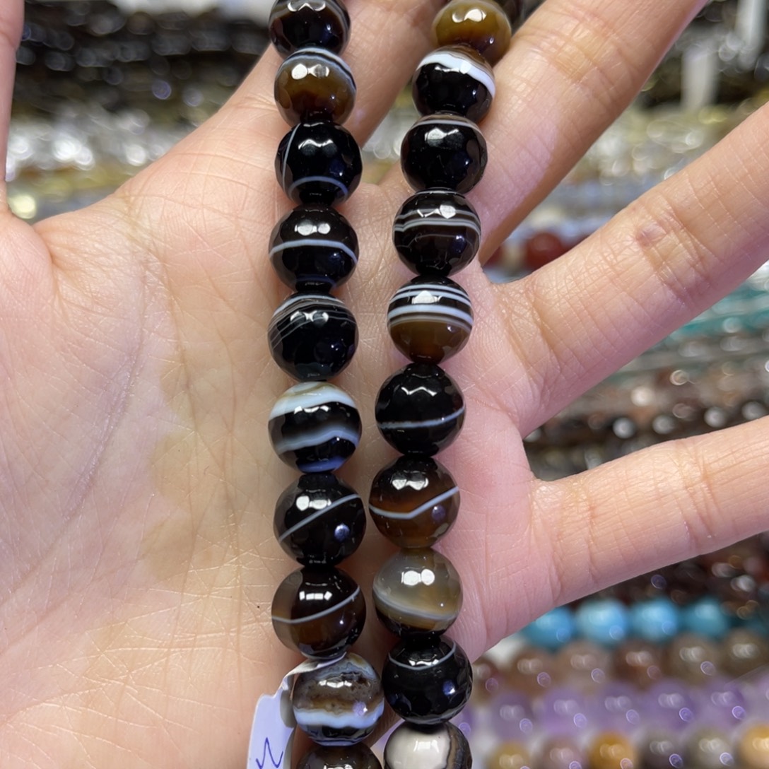 玛瑙/玉髓散珠天然蚕丝玛瑙卡长条38厘米