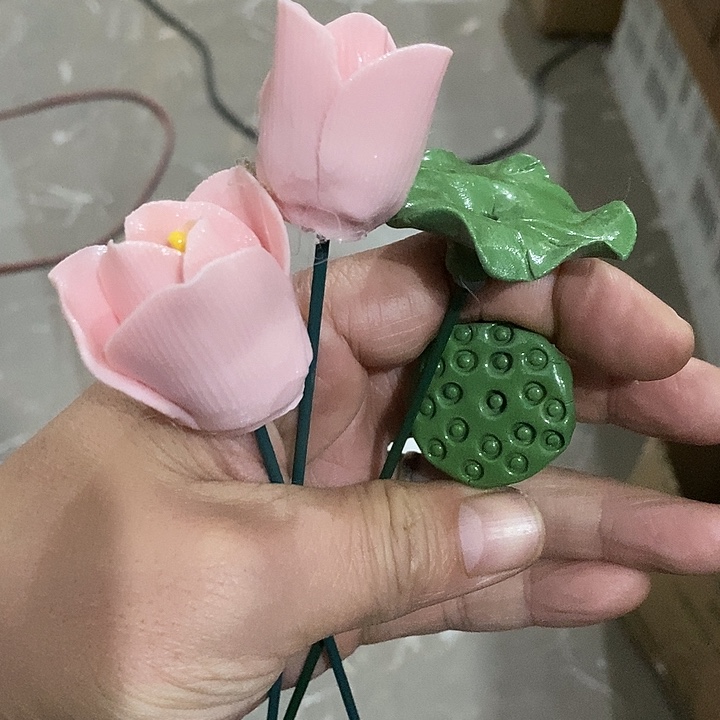 瓷片纯手工陶瓷花摆件