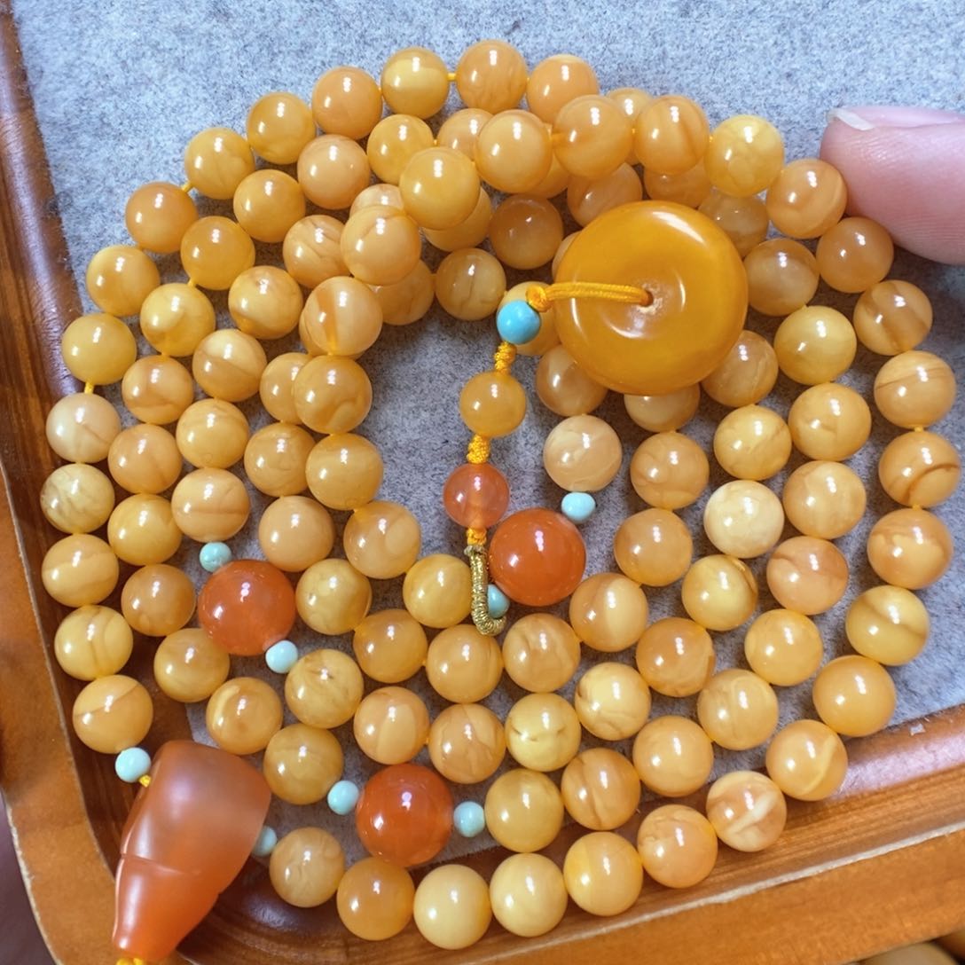 蜜蜡项链未镶嵌蜜蜡108