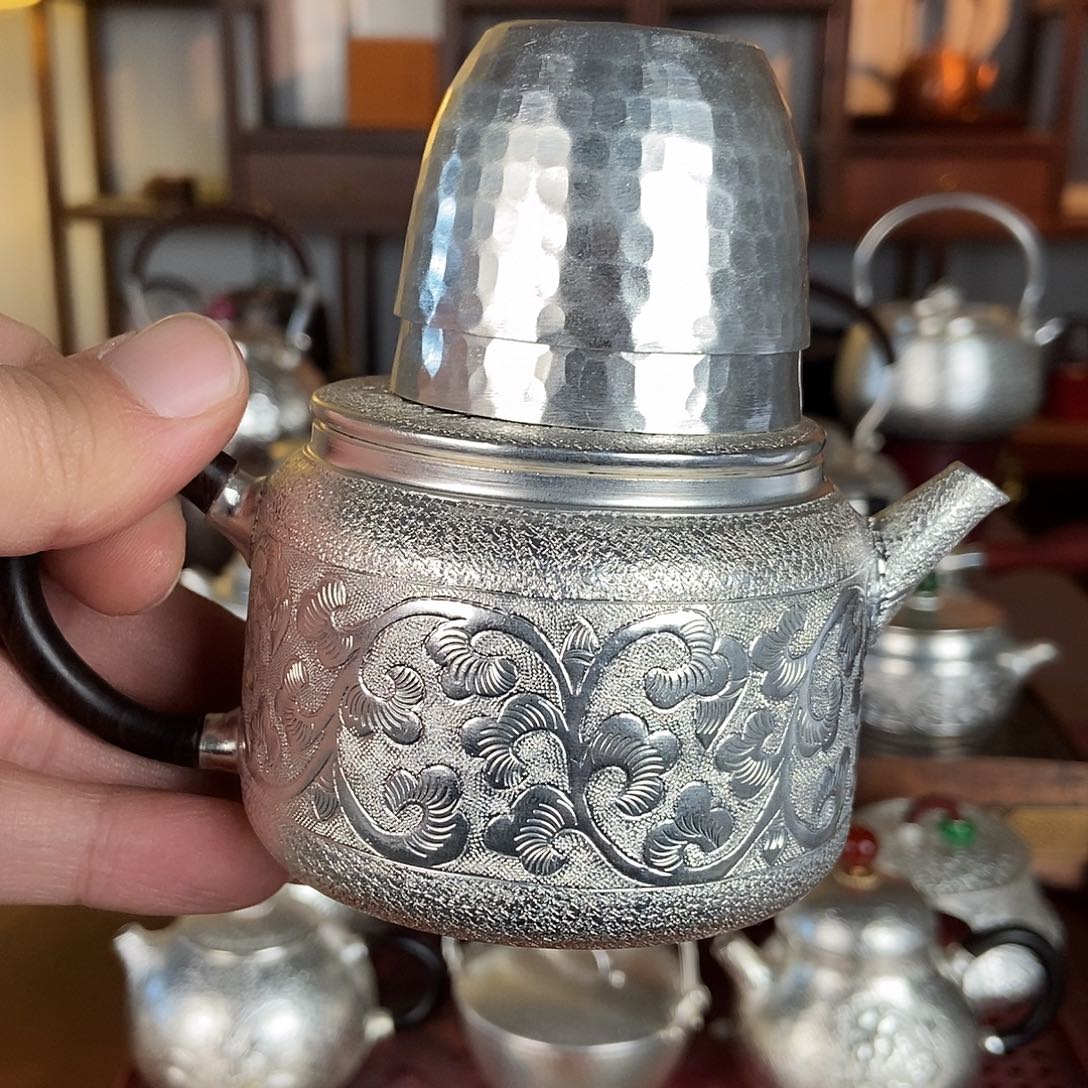 闪***星纯手工制作茶壶泡茶银衣壶
