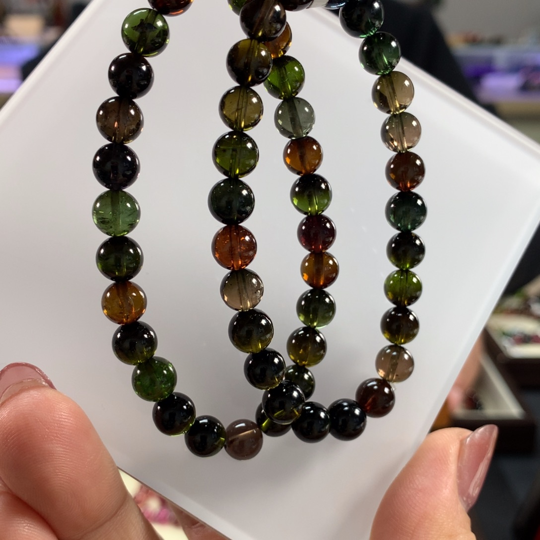 碧玺手链未镶嵌多样性发其一条7.3毫米左右