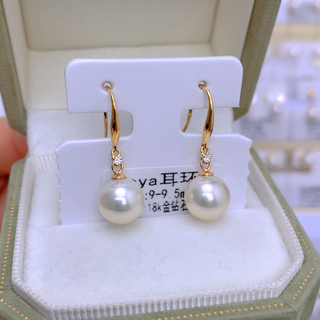 海水珍珠耳饰18K金镶嵌
