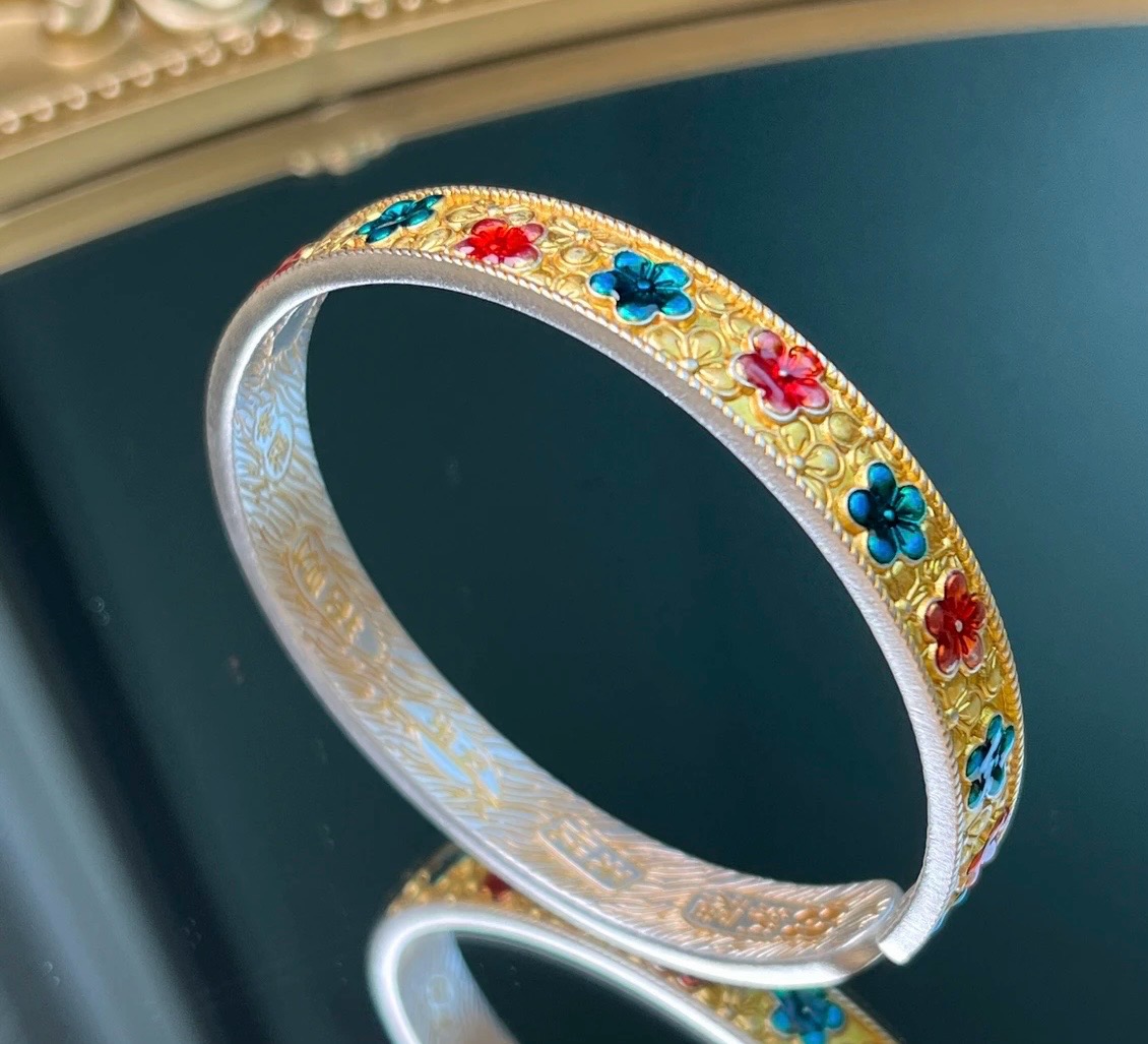 足银手镯 【开口手镯】足银999.9 清库存带证书礼盒包装