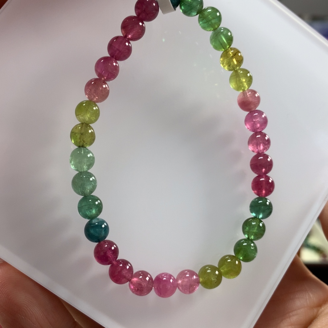 碧玺手链未镶嵌6毫米左右