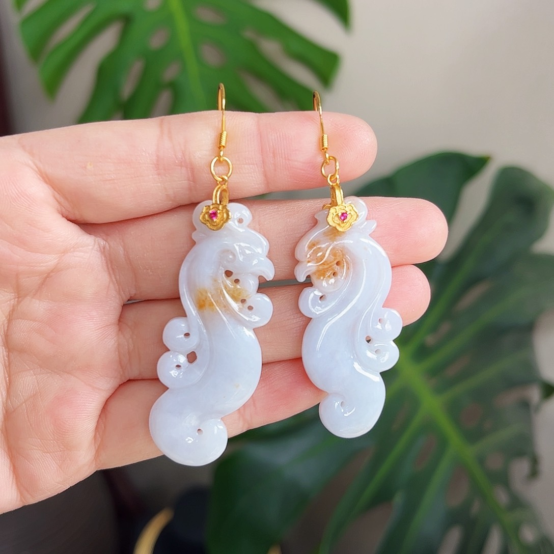 【闪购商品】翡翠耳饰未镶嵌  凤