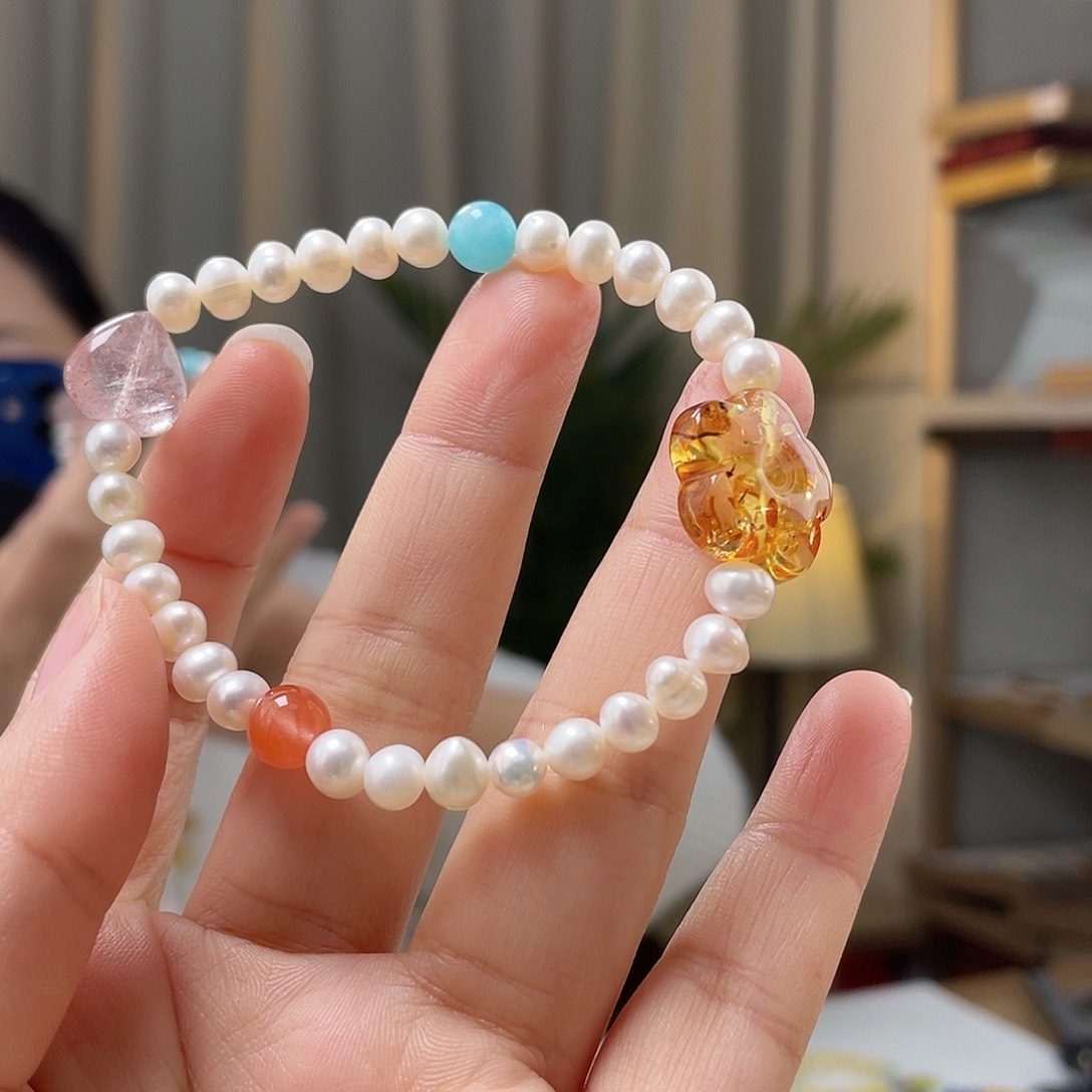 琥珀裸石未镶嵌琥珀手串