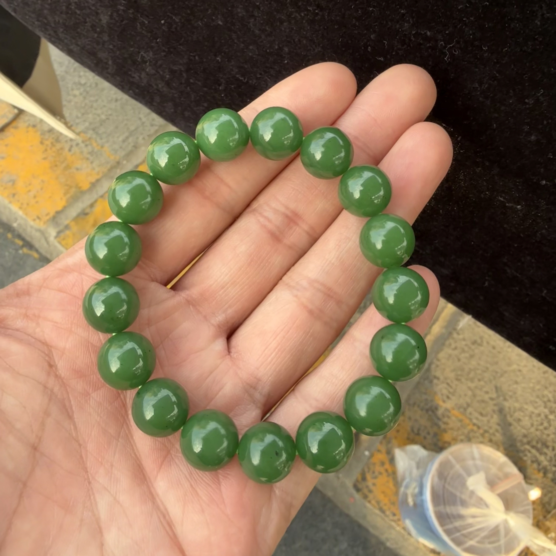 和田玉和田玉碧玉手串