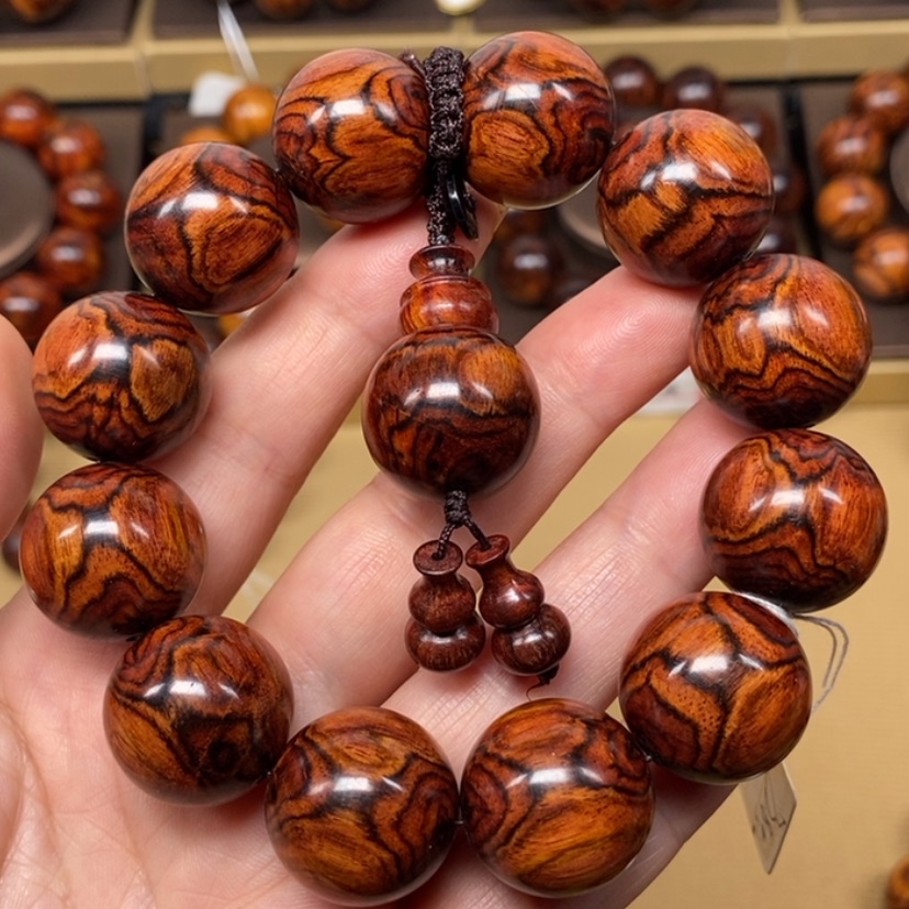 【闪购商品】黄花梨/降香黄檀手串/手链H****?海南黄花梨鬼脸2.0