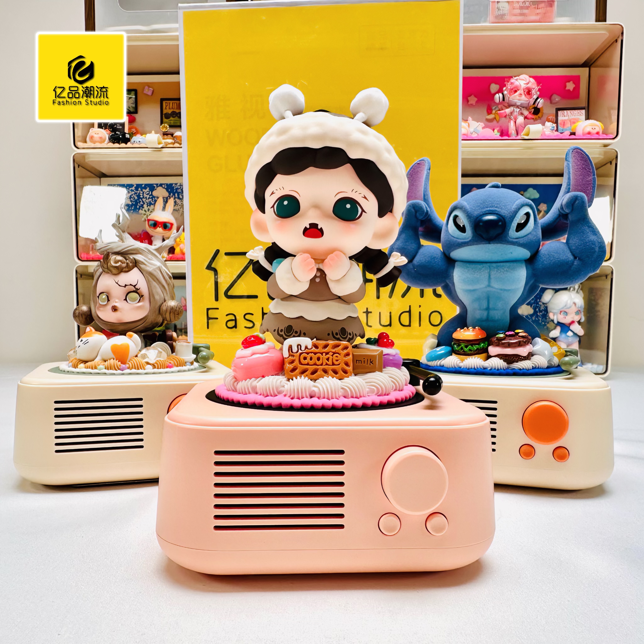 【年终福利款】正版潮玩DIY奶油胶可爱高音质蓝牙唱片旋转充电音箱